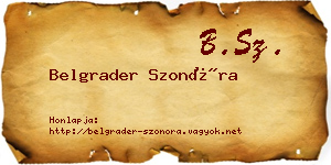 Belgrader Szonóra névjegykártya